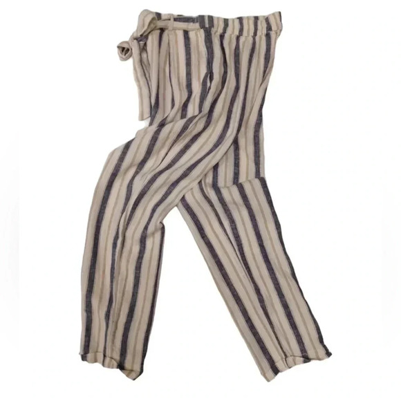 Love  Tree Linen Blend Striped Pants Size Medium - Picture 2 of 8